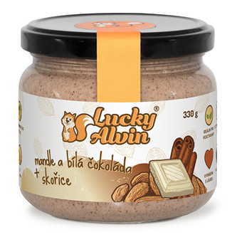 Lucky Alvin Mandle + bílá čokoláda + skořice 330 g