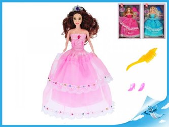 Panenka princezna kloubová 29cm s doplňky modré šaty