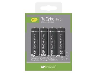 Baterie AA (R6) nabíjecí 1,2V/2000mAh GP Recyko+ Pro 4ks