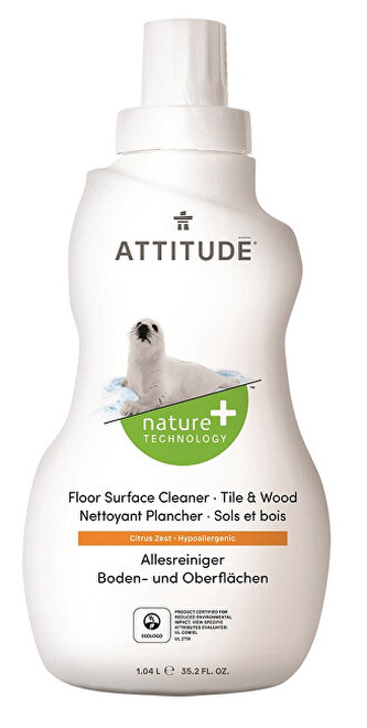 ATTITUDE Nature+ Čistič na podlahy a dřevo ATTITUDE s vůní citronové kůry 1040 ml