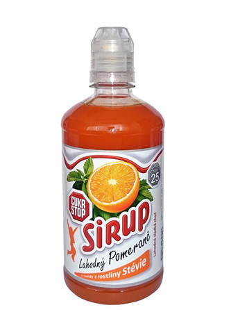 CukrStop CukrStop sirup se sladidly z rostliny stévie - příchuť pomeranč