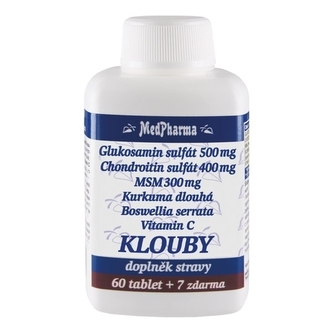 MedPharma Glukosamín + chondroitín + MSM - KĹBY 60 tbl. + 7 tbl. ZADARMO
