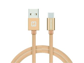 Kabel SWISSTEN USB/USB-C 1,2m zlatý
