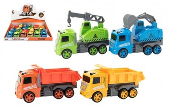 Auto stavební kov/plast na setrvačník 12cm 1 ks  / 4 druhy