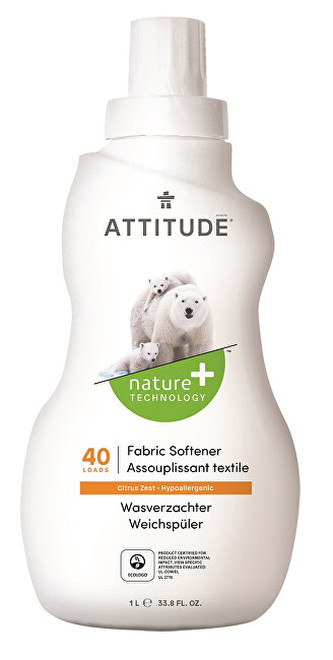 ATTITUDE Nature+ Aviváž ATTITUDE s vůní citronové kůry 1000 ml (40 pracích dávek)