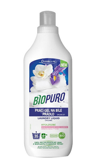 Biopuro Tekutý prací gel na bílé prádlo (35 praní) 1 l