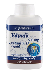 MedPharma Vápník 600 mg + vitamín D liquid 60 tob.