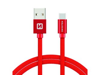Kabel SWISSTEN USB/USB-C 1,2m červený