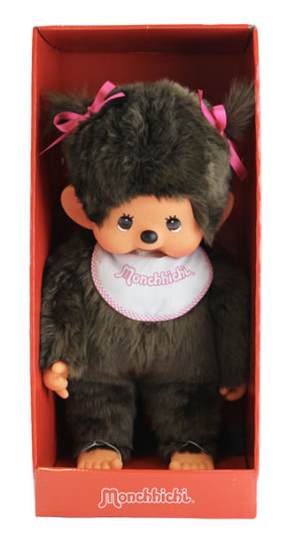 Monchhichi 45cm - holka růžové culíky (Mončiči)