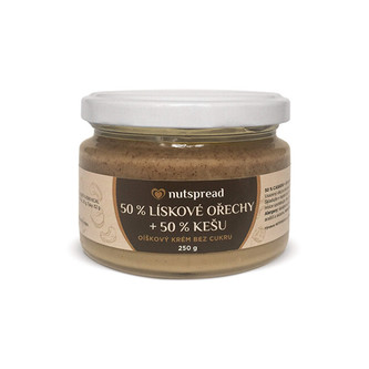 Nutspread 100% dvoubarevné lískooříškové máslo s kešu Nutspread 250 g