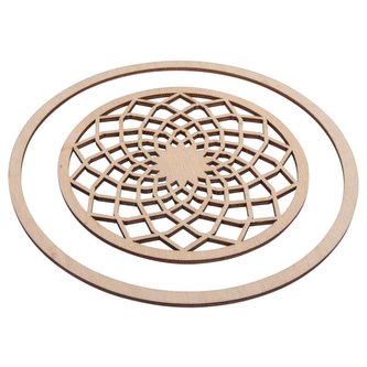 Dřevěné výřezy pro lapač snů Filigran - sada 2 ks kruh o 18 cm +  výřez o 13 cm