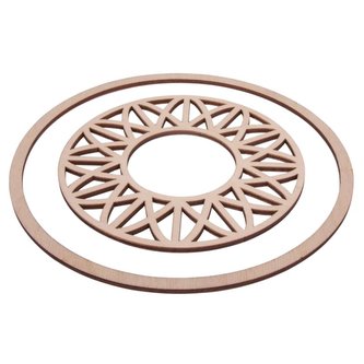 Dřevěné výřezy pro lapač snů - sada 2 ks kruh o 18 cm + 1 ks výřez o 13 cm