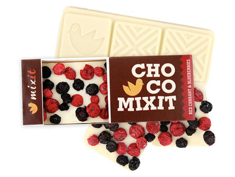 Mixit - Čokoláda Mini - Bílá s červeným rybízem a borůvkami 50 g