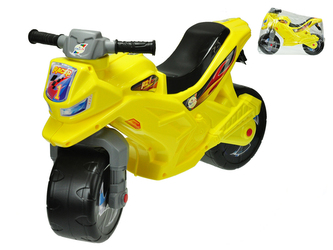 Motorka odrážedlo žluté 68x48x29cm max. 30kg v sáčku