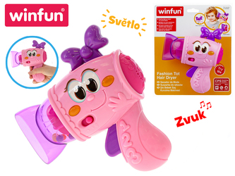 Chrastítko fén 15cm pohyblivé části na baterie se světlem a zvukem 6m+ na kartě