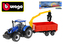 Bburago New Holland T3.315 traktor 12cm na setrvačník s přívěsem v krabičce