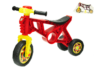 Motorka odrážedlo 60x43x19cm červená s klaksonem max. 20kg v sáčku