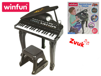 Piano 44cm 37kláves s mikrofonem nahrávací na baterie se zvukem v krabičce