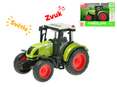 Traktor 18cm 1:16 na setrvačník na baterie se světlem a zvukem v krabičce