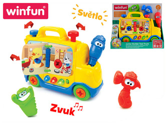 Auto/kufr šroubovací 26x19cm s doplňky na baterie se světlem a zvukem 18m+ v krabičce