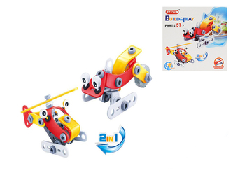 Stavebnice 2v1 letadlo/skútr šroubovací 57dílků v krabičce