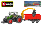 Bburago Fendt 1000 Vario traktor na setrvačník 13cm s přívesem 13cm v krabičce