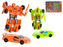 Auto/robot 15-19cm oranžové/zelené s doplňky 2ks v krabičce