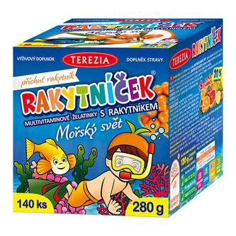 Terezia Company Rakytníček multivitamínovej želatinky s rakytníkom Morský svet 140 ks