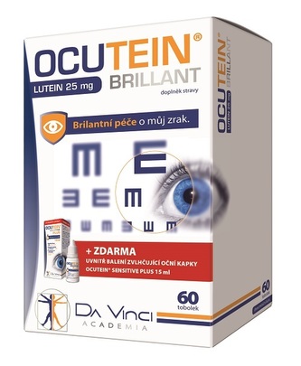 Simply You Ocutein Brillant Lutein 25 mg 60 tob.+ Ocutein® Sensitive zvlhčujúce očné kvapky 15 ml ZADARMO