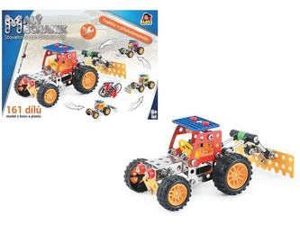 Malý mechanik - traktor s příslušenstvím 4 v 1, 161 ks, 24 x 34 x 4 cm