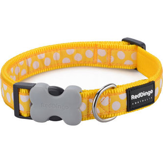 Obojek RD 20 mm x 30-47 cm - White Spots on Yellow Obojek RD 20 mm x 30-47 cm - White Spots on Yellow