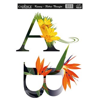 Transferový obrázek na textil Cadence - Písmena A, B / 25x35 cm