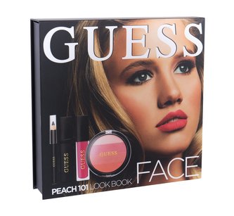 GUESS Look Book tvářenka 14 g + lesk na rty Matte 4 ml + řasenka Black 4 ml + tužka na oči Black 0,5 g + zrcátko