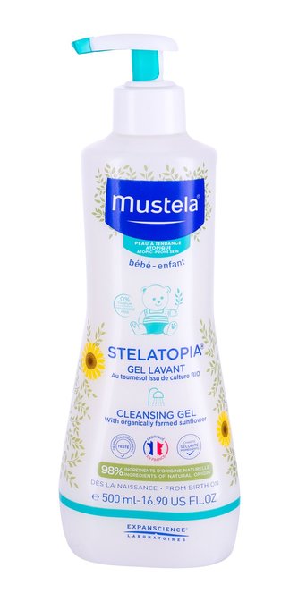 Mustela Bébé Stelatopia Sprchový gel Cleansing Gel 500 ml pro děti