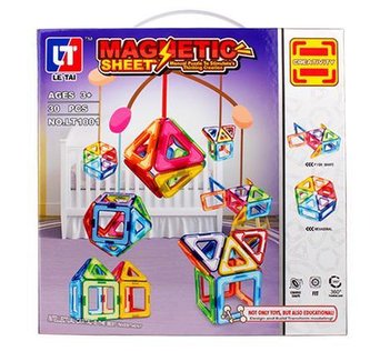 Magnetická stavebnice - Magnetic sheet 30 dílků