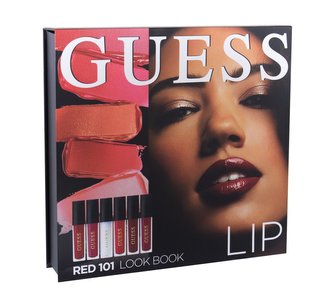 GUESS Look Book rtěnka 3 x 4 ml + lesk na rty 3 x 4 ml + zrcátko