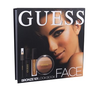 GUESS Look Book tvářenka 14 g + lesk na rty Matte 4 ml + řasenka Black 4 ml + tužka na oči Black 0,5 g + zrcátko