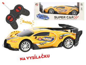 R/C auto závodní 19cm 1:20 plná funkce na baterie se světlem 27MHz v krabičce