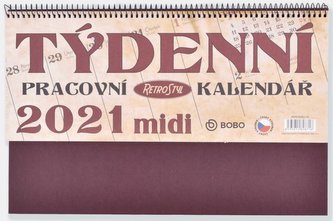 BOBO Kalendář 2021: Pracovní Retro midi týdenní stolní