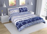 Povlečení krepové na dvoudeku - modrá elipsa - 1x 240x220, 2ks 70x90 cm (240 cm šířka x 220 cm délka prodloužená)