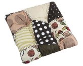 Sedák GITA prošívaný - hnědý patchwork - 40 x40 cm, prošívaný