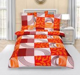 Povlečení krepové - oranžový patchwork - 140x200,70x90 cm