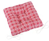 Sedák Adéla prošívaný - kaleidoskop - červená, bílá - 40x40 cm, prošívaný