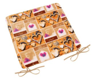 Sedák hladký Korall micro - srdce - 40x40 cm