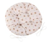 Sedák Adéla prošívaný kulatý - béžová kytička - průměr 40 cm