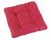 Sedák Adéla prošívaný - puntík červenobílý - 40x40 cm, prošívaný