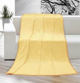 Přikrývka Korall micro jednolůžko - sv žlutá - 150x200 cm
