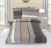 Povlečení bavlněné - béžové pruhy - 140x220, 70x90