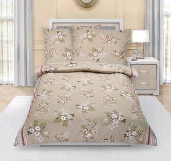 Povlečení bavlněné - kávové kvítí - 140x200, 70x90