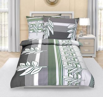 Povlečení bavlněné - šedozelený lupen - 140x200, 70x90